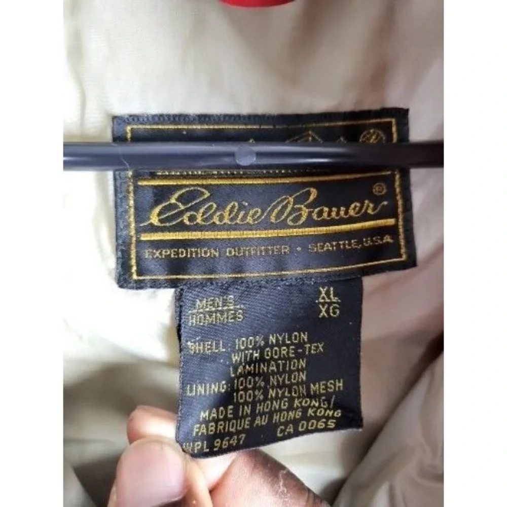 Vintage 80s Eddie Bauer‎ Gore-Tex Mountain Parka Jacket Mens XL Red Black Tag
